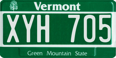VT license plate XYH705