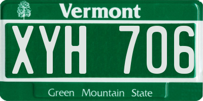 VT license plate XYH706