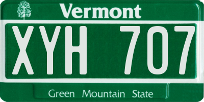 VT license plate XYH707