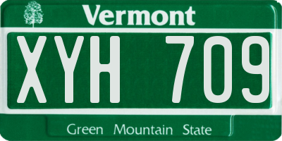 VT license plate XYH709