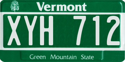 VT license plate XYH712