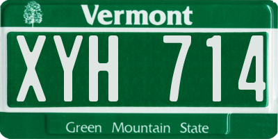 VT license plate XYH714