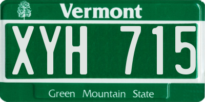 VT license plate XYH715