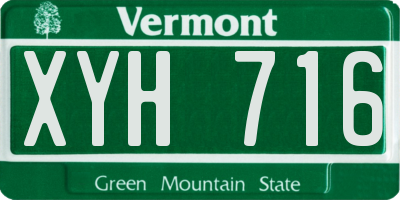 VT license plate XYH716