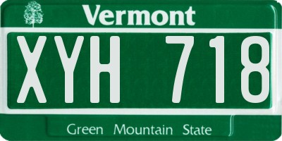 VT license plate XYH718