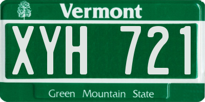 VT license plate XYH721