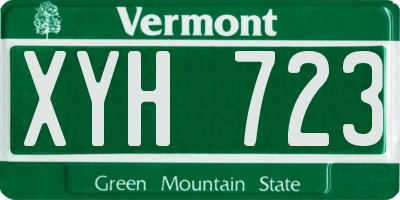 VT license plate XYH723