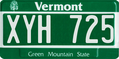 VT license plate XYH725