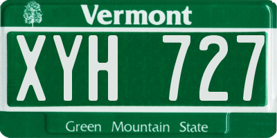 VT license plate XYH727