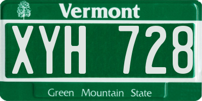 VT license plate XYH728