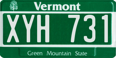 VT license plate XYH731