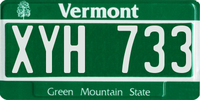 VT license plate XYH733