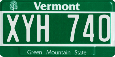 VT license plate XYH740
