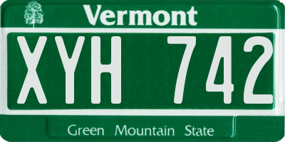 VT license plate XYH742