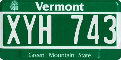 VT license plate XYH743
