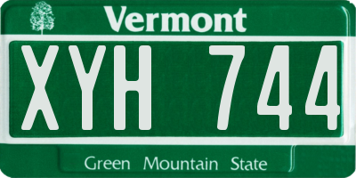 VT license plate XYH744