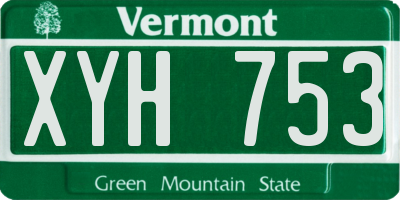 VT license plate XYH753