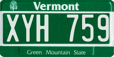 VT license plate XYH759