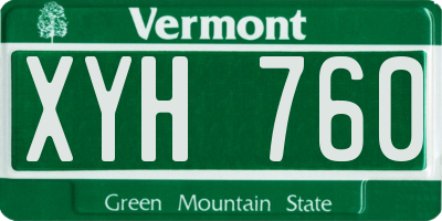 VT license plate XYH760