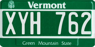 VT license plate XYH762