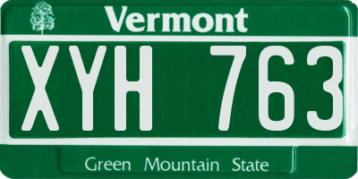VT license plate XYH763