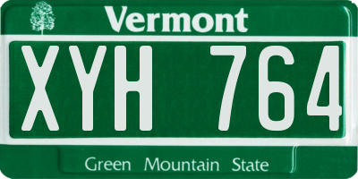 VT license plate XYH764