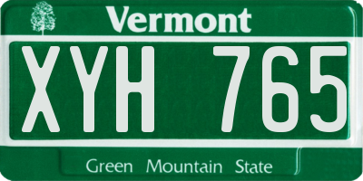VT license plate XYH765