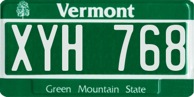 VT license plate XYH768