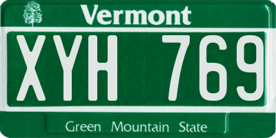 VT license plate XYH769