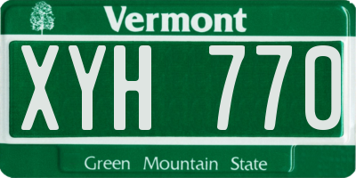 VT license plate XYH770