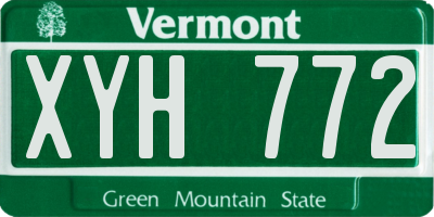 VT license plate XYH772