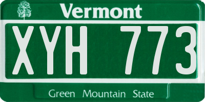VT license plate XYH773