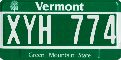 VT license plate XYH774