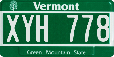 VT license plate XYH778
