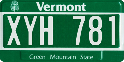 VT license plate XYH781