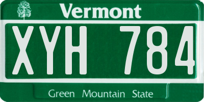 VT license plate XYH784