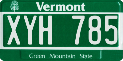 VT license plate XYH785