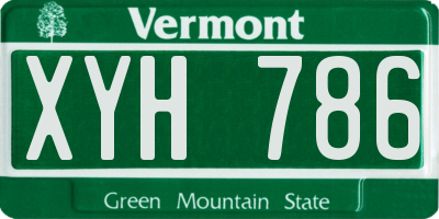 VT license plate XYH786