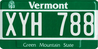 VT license plate XYH788