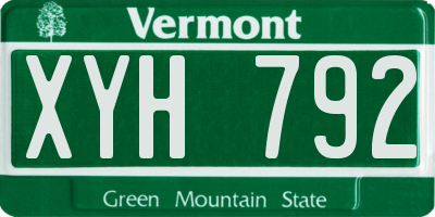 VT license plate XYH792