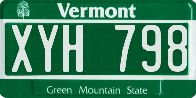 VT license plate XYH798