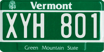 VT license plate XYH801