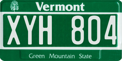 VT license plate XYH804