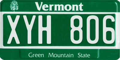 VT license plate XYH806