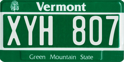 VT license plate XYH807