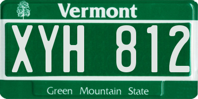 VT license plate XYH812