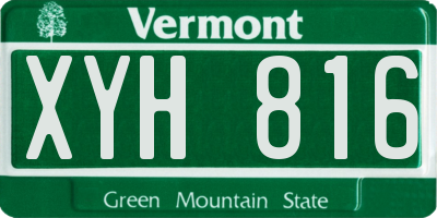VT license plate XYH816