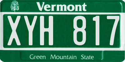 VT license plate XYH817
