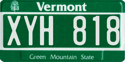 VT license plate XYH818