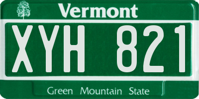 VT license plate XYH821